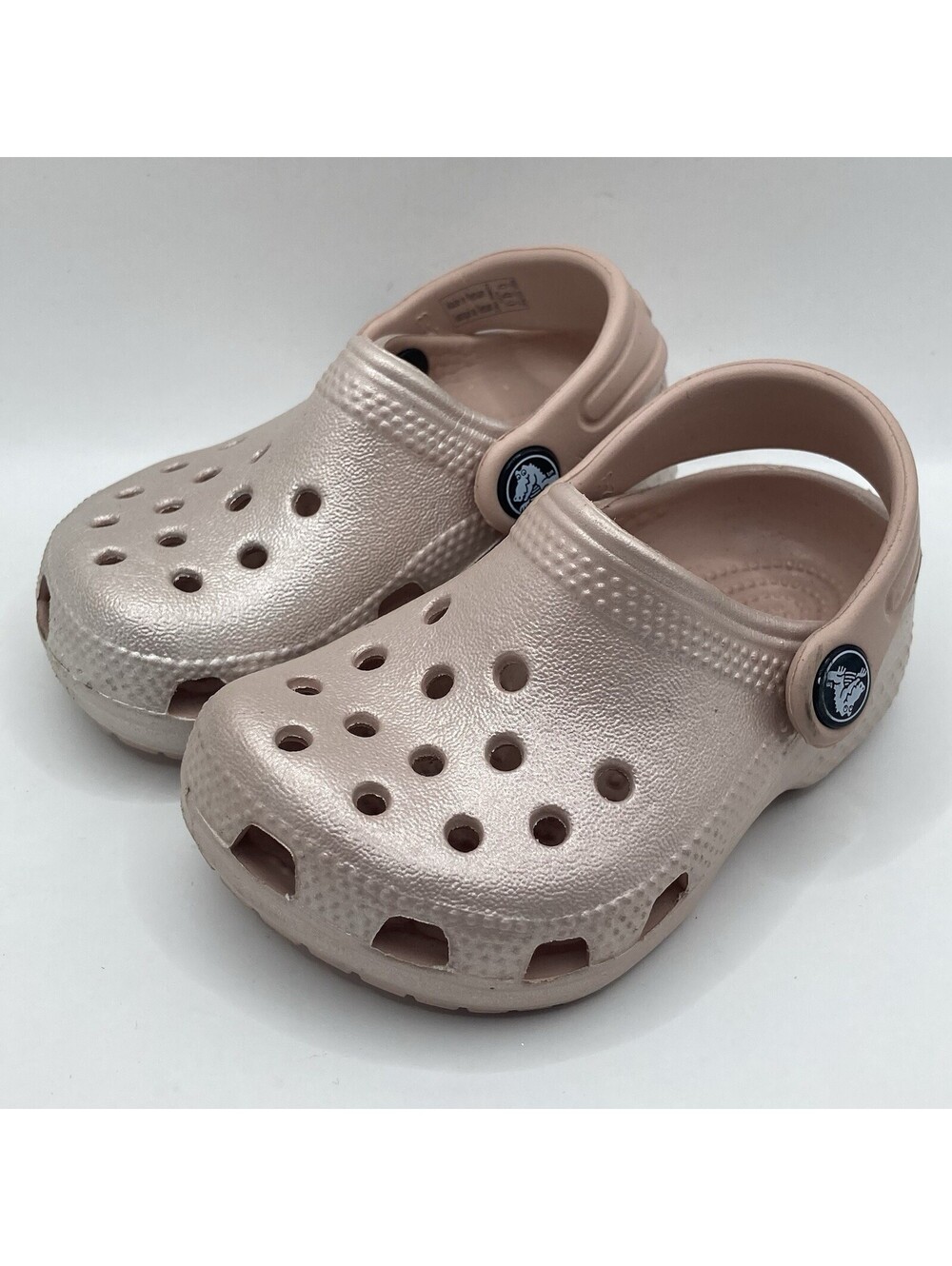 Toddler Size C2 C3 Crocs Classic Clog Metallic Rose Gold Pink Slip On Shoes